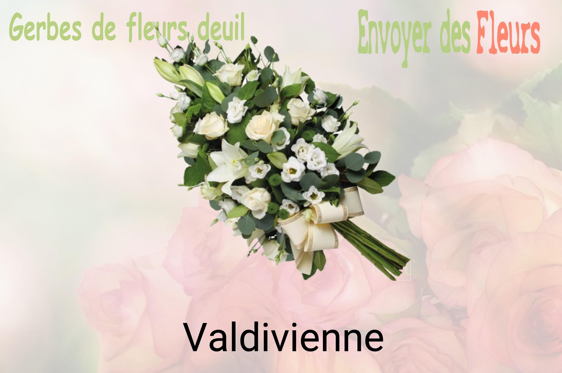 Gerbe de fleurs de deuil livrée à Valdivienne